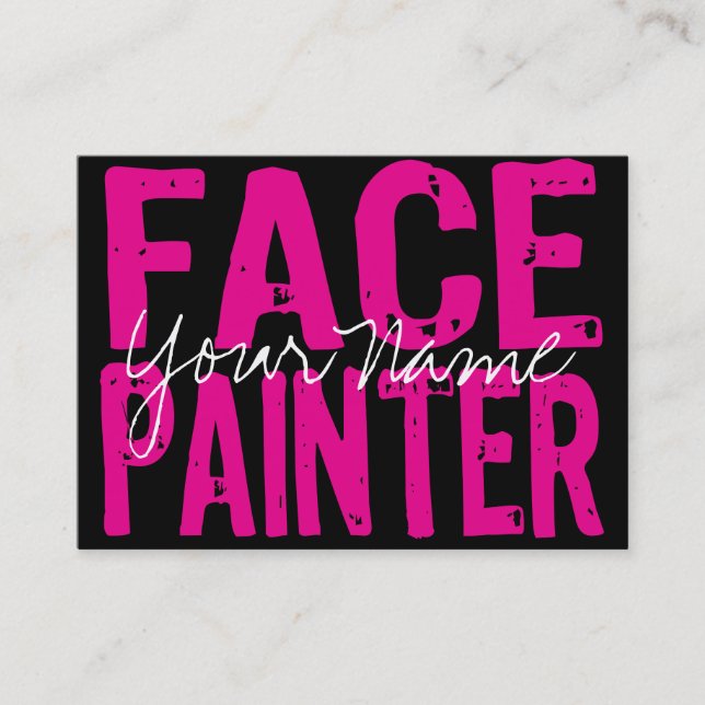 Carte De Visite Noir et rose (Devant)