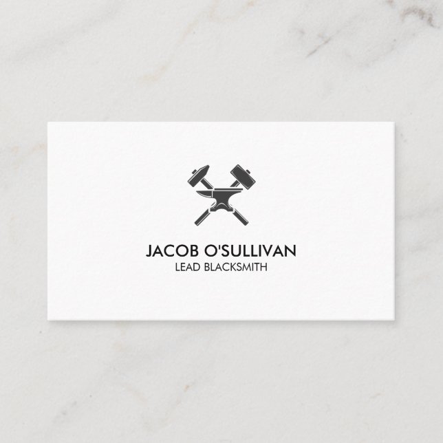 Carte De Visite Noir Fer Travaux Métal (Devant)