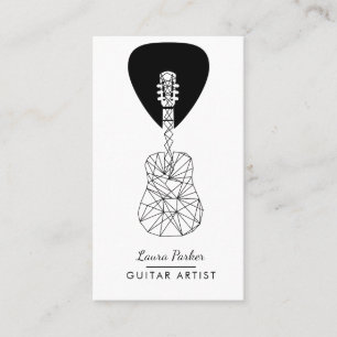 Carte De Visite Noir géométrique du DJ d'artiste de lecteur de