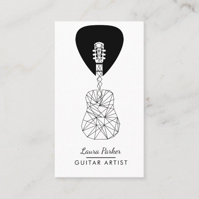 Carte De Visite Noir géométrique du DJ d'artiste de lecteur de (Devant)
