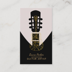 Carte De Visite Noir géométrique du DJ d'artiste de lecteur de