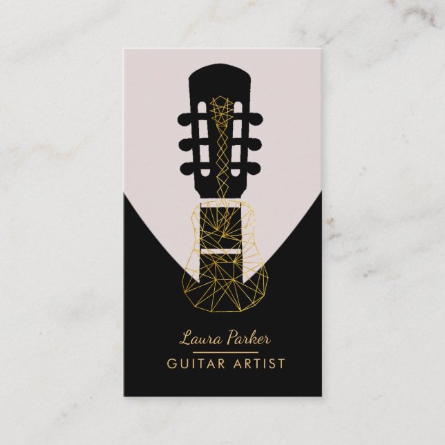 Carte De Visite Noir géométrique du DJ d'artiste de lecteur de (Devant)