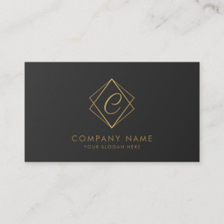Carte de visite noir Golden Elegant