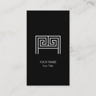 CARTE DE VISITE NOIR GREC DE MONOGRAMME DE LA LETTRE M
