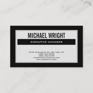 Carte De Visite Noir Gris Moderne Plain Simple Minimaliste