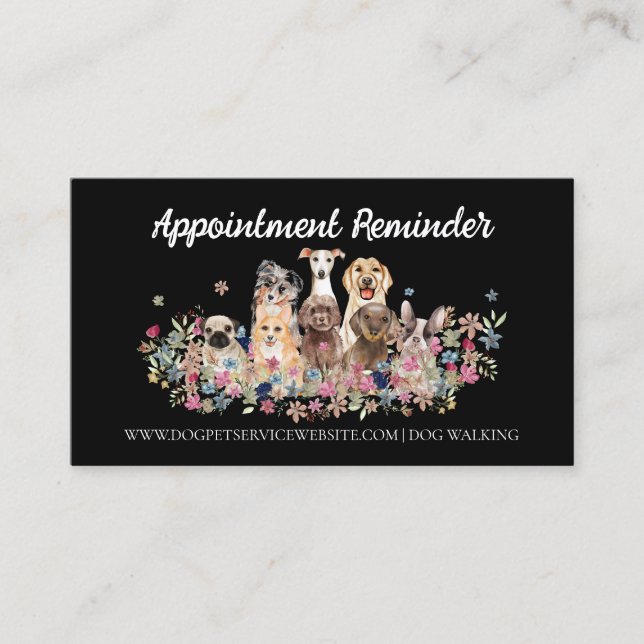 Carte De Visite Noir Groomer chien PetCare Nomination vétérinaire (Devant)