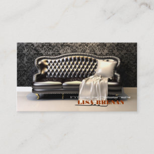 Carte De Visite Noir Leathern moderne de sofa de noir de