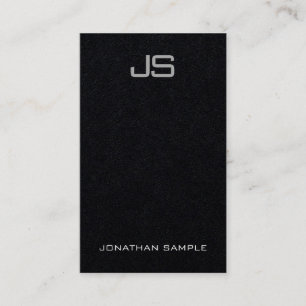 Carte De Visite Noir luxueux de modèle vertical élégant de