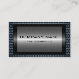 Carte De Visite Noir Métallurgique Gris Acier Métal Trou Look