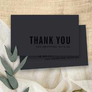 CARTE DE VISITE NOIR MINIMAL SUR LE LOGO DE MERCI NOIR