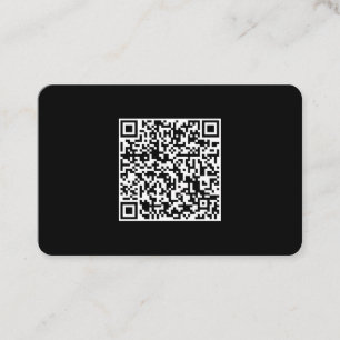 Carte De Visite Noir moderne code QR-Médias professionnels-sociaux