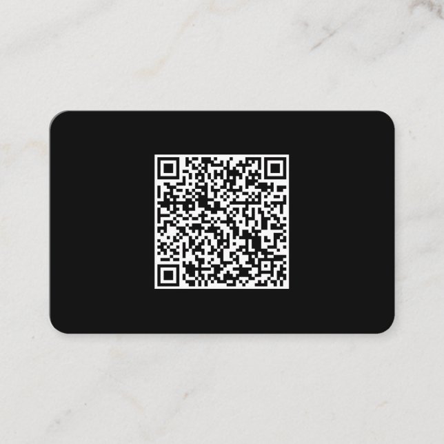Carte De Visite Noir moderne code QR-Médias professionnels-sociaux (Devant)