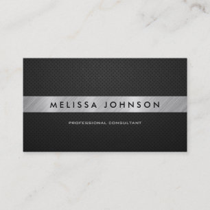 Carte De Visite Noir moderne élégant et argenté professionnels