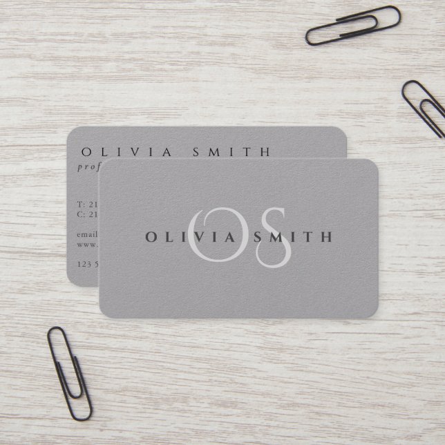 Carte De Visite Noir moderne et gris de qualité supérieure QR (Devant/Arrière en situation)
