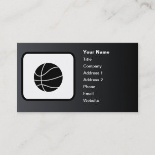Carte De Visite Noir personnalisable de logo de basket-ball