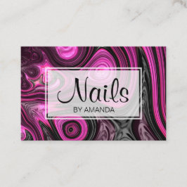 Carte De Visite Noir pourpre de NailArt de pédicurie d'artiste de
