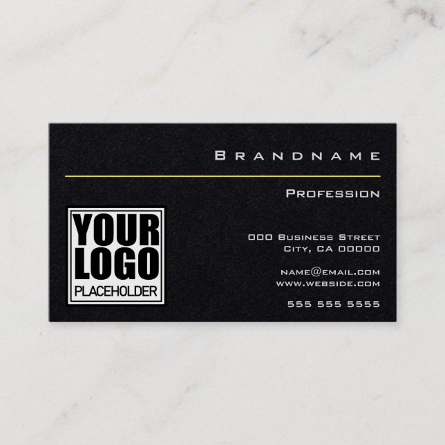 Carte De Visite Noir Premium avec logo et photo pour employé (Devant)