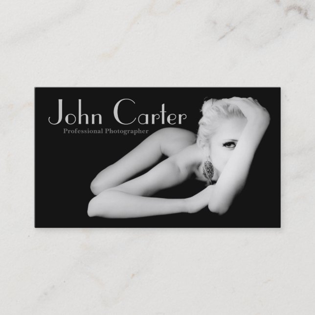 Carte De Visite Noir professionnel de modèle de femme de (Devant)
