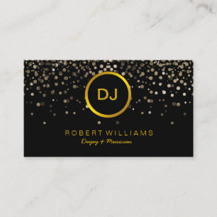 Carte De Visite Noir professionnel d'or de professeur de musique