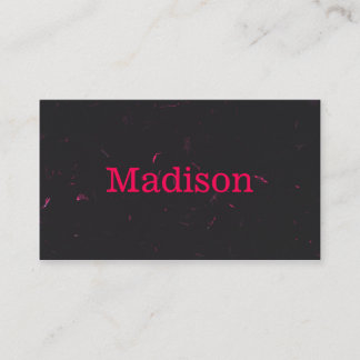 Carte De Visite Noir rose au néon d'effet de papier Recyclé lisse