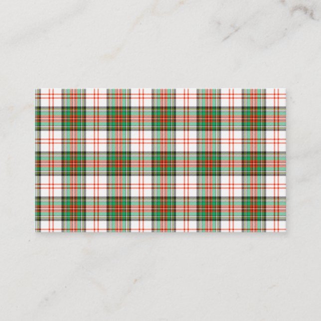 Carte De Visite Noir rouge blanc et vert blanc plaid (Devant)