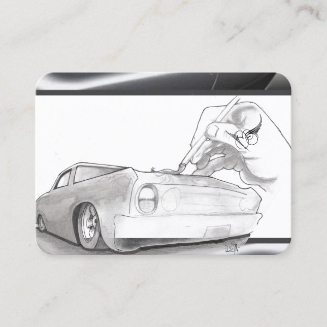 Carte De Visite Noir, rouge, blanc, fin (Devant)