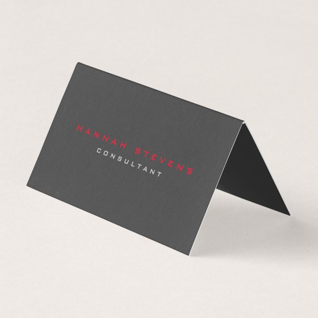 Carte De Visite Noir rouge minimaliste professionnel (Devant)