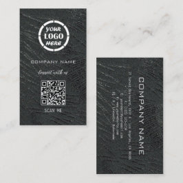 Carte De Visite Noir Silver Design professionnel moderne QR Code