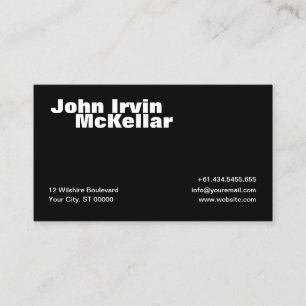 Carte de visite noir simple