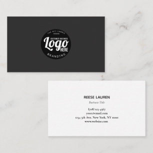 Carte de visite noir simple avec logo