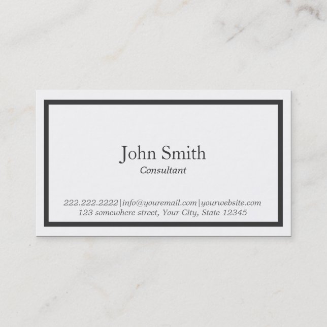Carte de visite noir simple de consultant en (Devant)