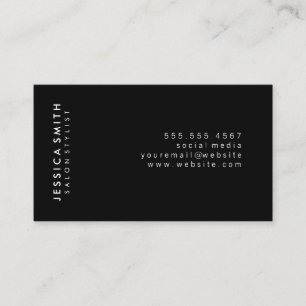 Carte De Visite Noir simple et lisse