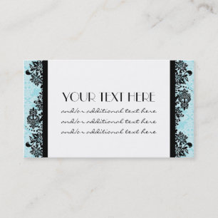 Carte De Visite Noir sur la damassé bleue
