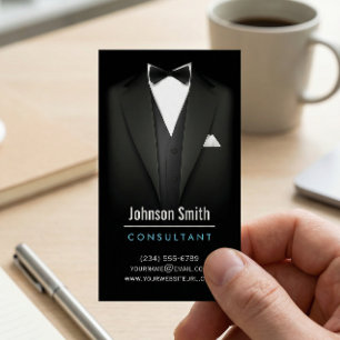 Carte De Visite Noir Tuxedo Costume homme d'affaires - Mod Simple