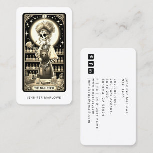Carte de visite noire pour technicienne en ongleri