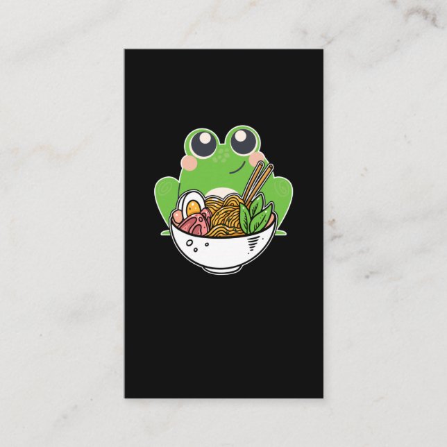 Carte De Visite Noix japonaises Ramen et jolie grenouille droguées (Devant)