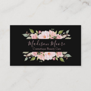 Carte De Visite Nom/affaires assez floraux de roses inscrites