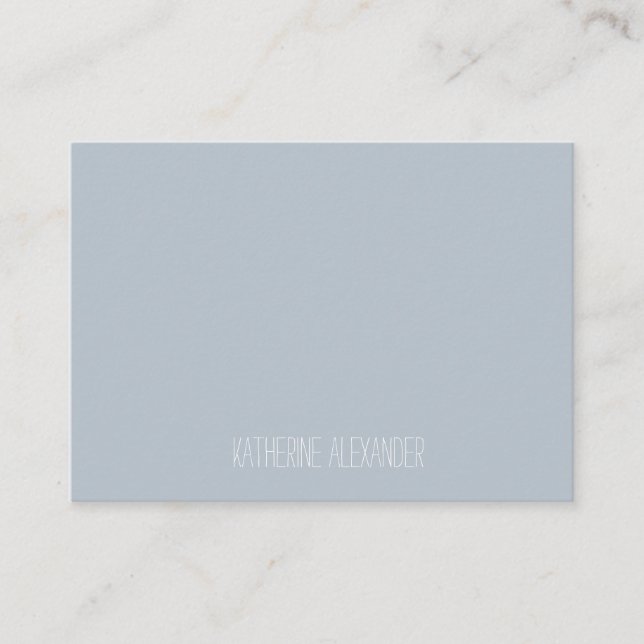 Carte De Visite Nom bleu Dusty uniquement sur l'avant (Devant)