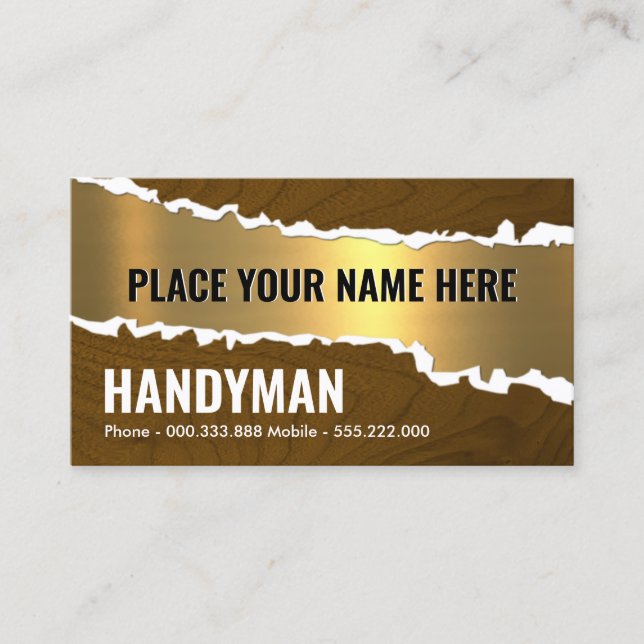 Carte De Visite Nom bossé Handyman (Devant)
