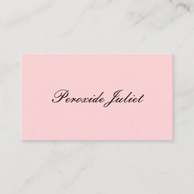 Carte De Visite Nom complet Script Blush Pink (Devant)