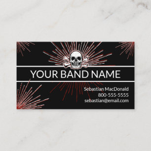 Carte De Visite Nom de bande personnalisé Rock & Roll Guitare Mus