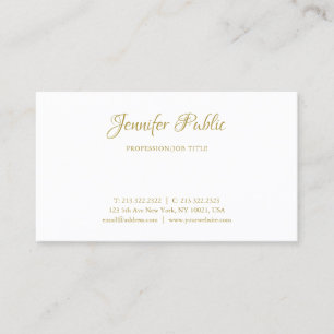 Carte De Visite Nom de la calligraphie Gold Police Simple Elegant 