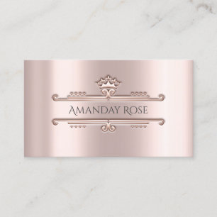 Carte De Visite Nom de la marque royale Rose Blush Crown Frame 3D