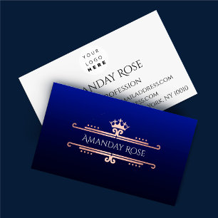Carte De Visite Nom de la marque royale Rose White Blue Navy