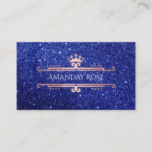 Carte De Visite Nom de la marque royale Rose White Blue Navy Parti