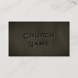 Carte De Visite Nom de l'église Noir cuir Grunge Christian