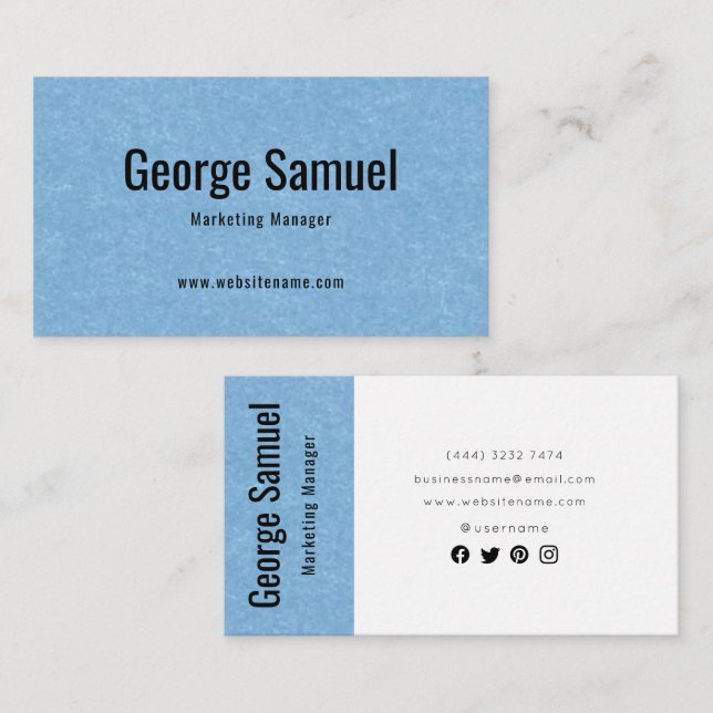 Carte De Visite Nom de l'emploi simple professionnel élégant Titre (Devant / Derrière)