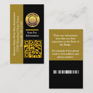 Carte De Visite Nom de l'entreprise Code barre QR Personnalisé