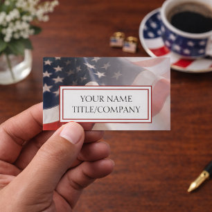 Carte De Visite Nom de l'entreprise du drapeau américain délavé ab