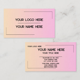 Carte De Visite Nom de logo personnalisé Minimaliste Moderne Profe